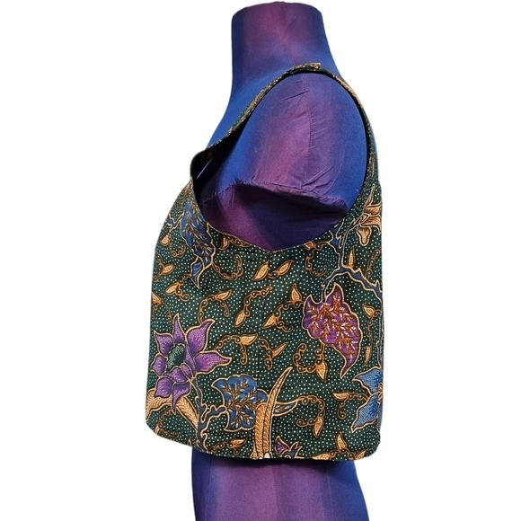 White Rice Bali Jewel Tone Button Wrap Crop Top Size Large Women's‎ - Picture 4 of 8